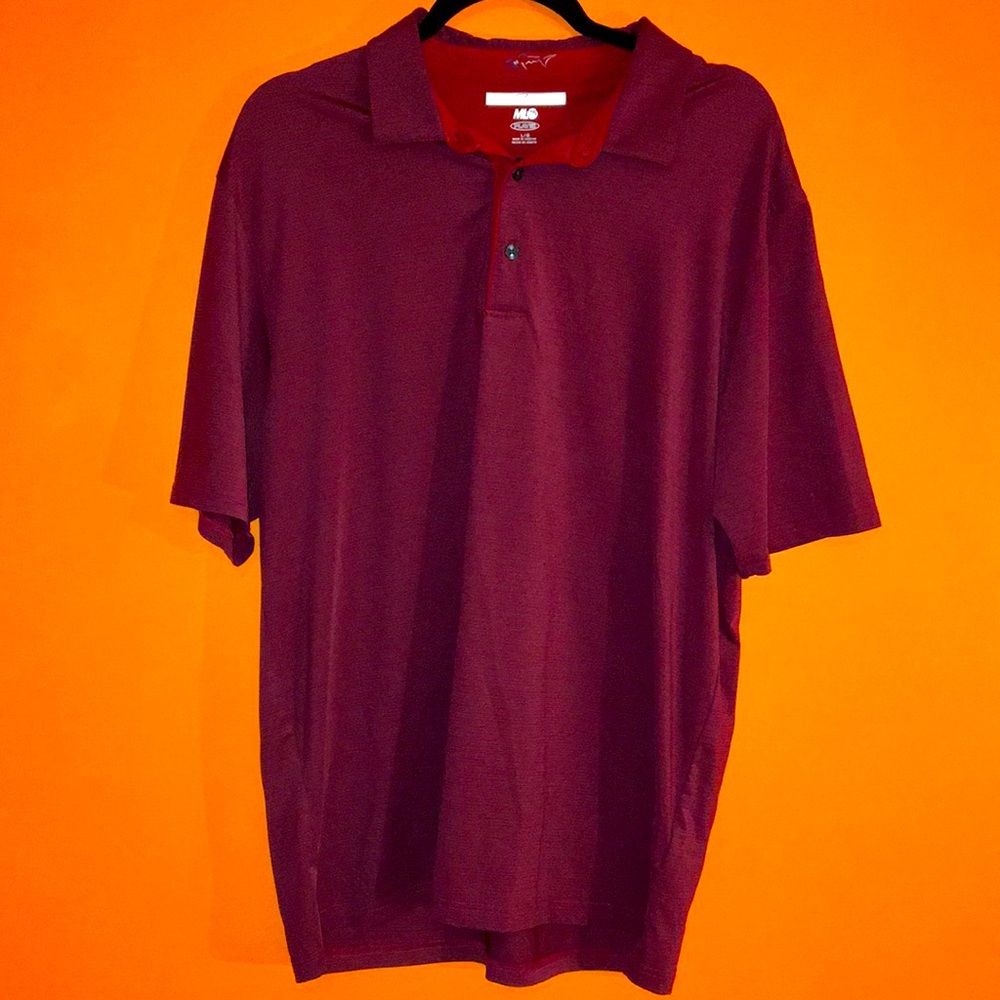 Greg Norman ML75 Play Dry Men's Burgundy/Blue Polo Style Golf Shirt Size Large